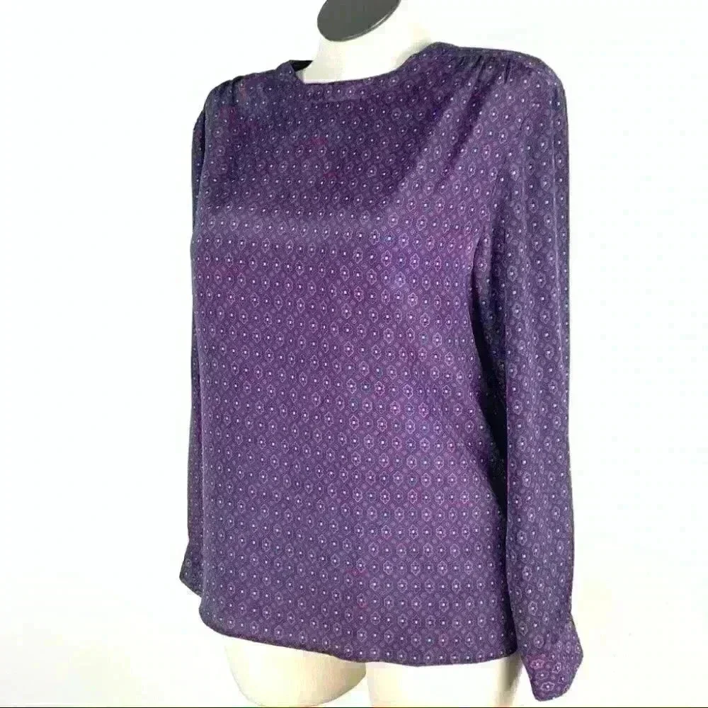 SK & Company Womens top size 14 purple geometric vintage 80s 90s